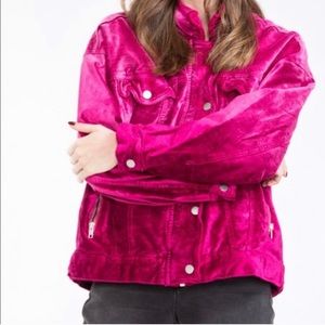 Free People velvet pink jacket